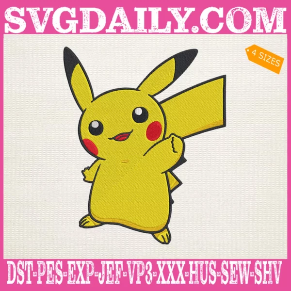 Pikachu Pokemon Embroidery Design