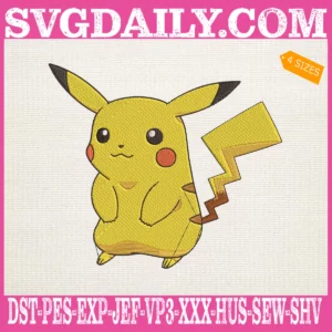 Pikachu Pokemon Embroidery Design