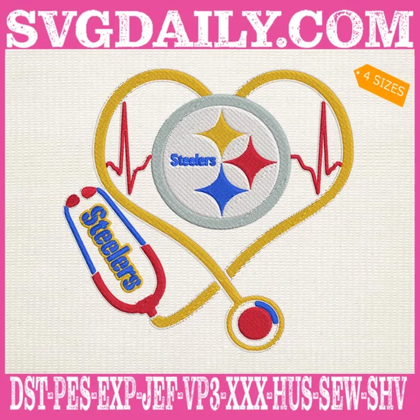 Pittsburgh Steelers Heart Stethoscope Embroidery Files