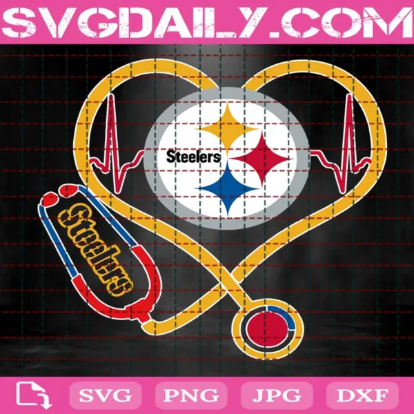 Pittsburgh Steelers Heart Stethoscope Svg
