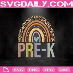 Pre-K Leopard Rainbow Svg