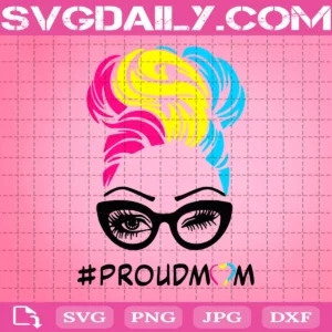 Proud Mom Messy Bun Mommy Pansexual Lgbt Pride Svg