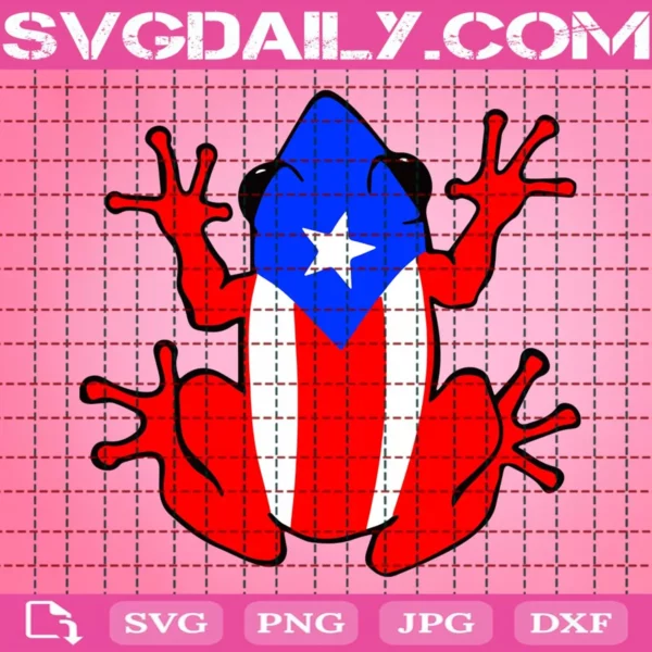 Puerto Rico Rican Frog Svg