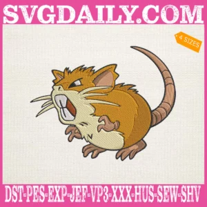 Raticate Pokemon Embroidery Design