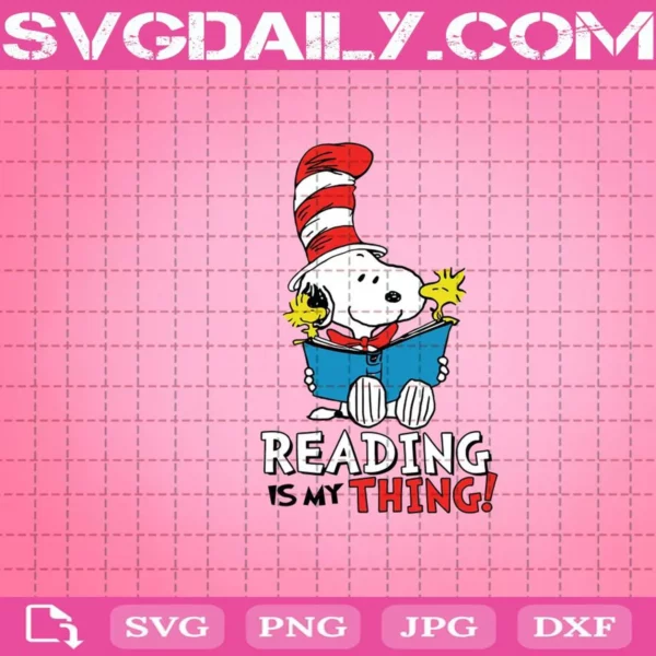 Reading Snoopy Reading Books Svg