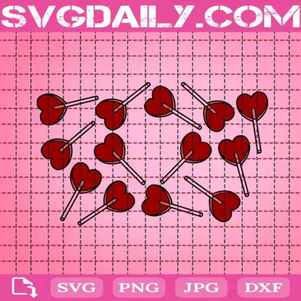 Red Heart Lollipop Svg