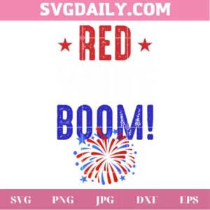 Red White Boom Svg