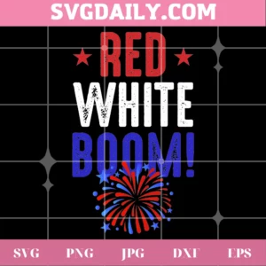 Red White Boom Svg Invert