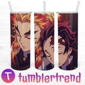 Rengoku Kyojuro And Kamado Tanjiro 20oz Tumbler Skinny