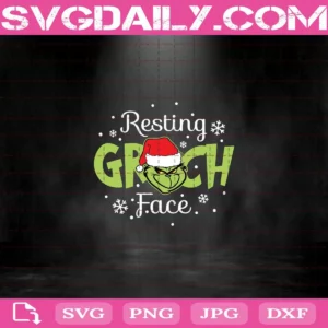 Resting Grinch Face Christmas Svg