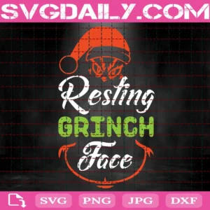Resting Grinch Face Svg