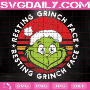 Resting Grinch Face Svg