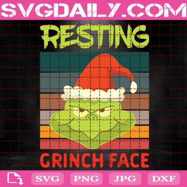 Resting Grinch Face Svg