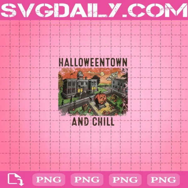 Retro Halloweentown And Chill Png