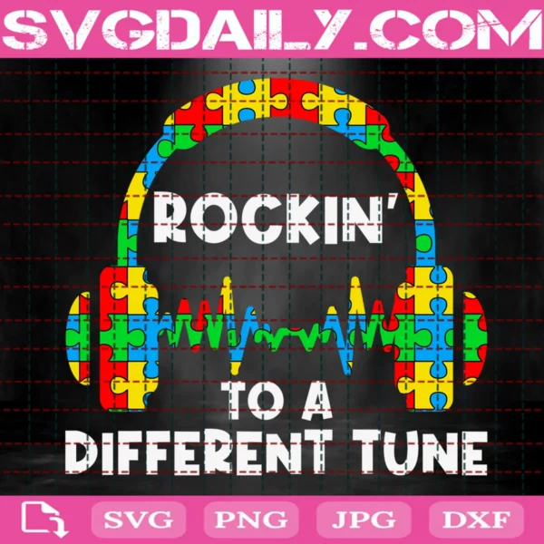 Rocking To A Different Tune Autism Svg