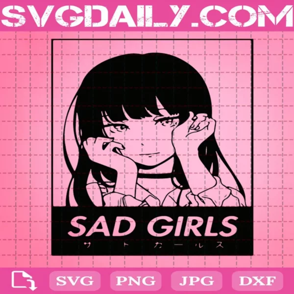 Sad Girls Svg, Manga Characters Svg