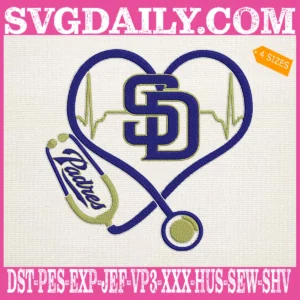 San Diego Padres Nurse Stethoscope Embroidery Files
