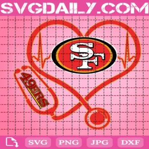 San Francisco 49Ers Heart Stethoscope Svg
