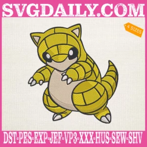 Sandshrew Pokemon Embroidery Design