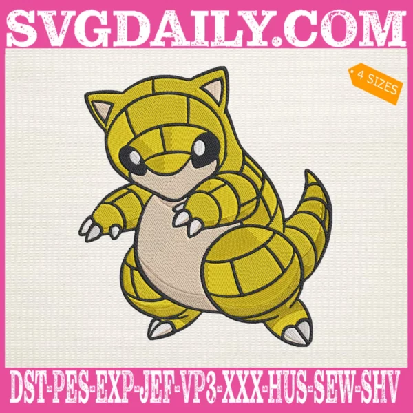 Sandshrew Pokemon Embroidery Design