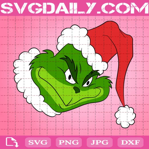 Santa Grinch Face Svg