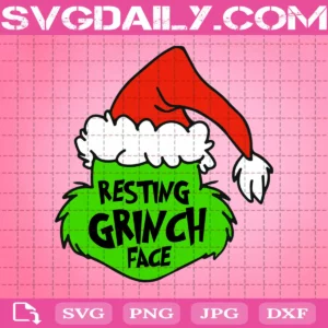 Santa Grinch Resting Grinch Face Svg