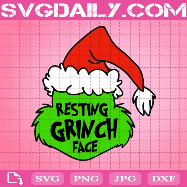 Santa Grinch Resting Grinch Face Svg