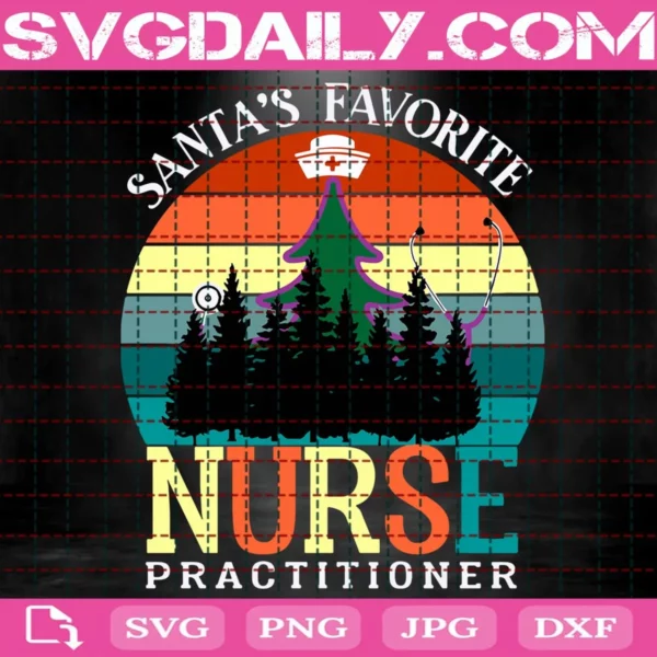 Santa'S Favorite Nurse Practitioner Svg