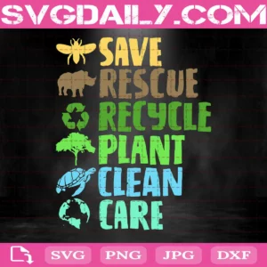 Save Bees Rescue Animals Recycle Plastic Earth Day Svg