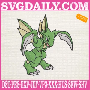 Scyther Pokemon Embroidery Design