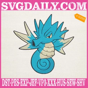Seadra Pokemon Embroidery Design