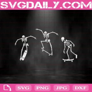 Skateboarding Skeletons Svg