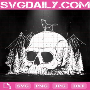Skull Forest Svg