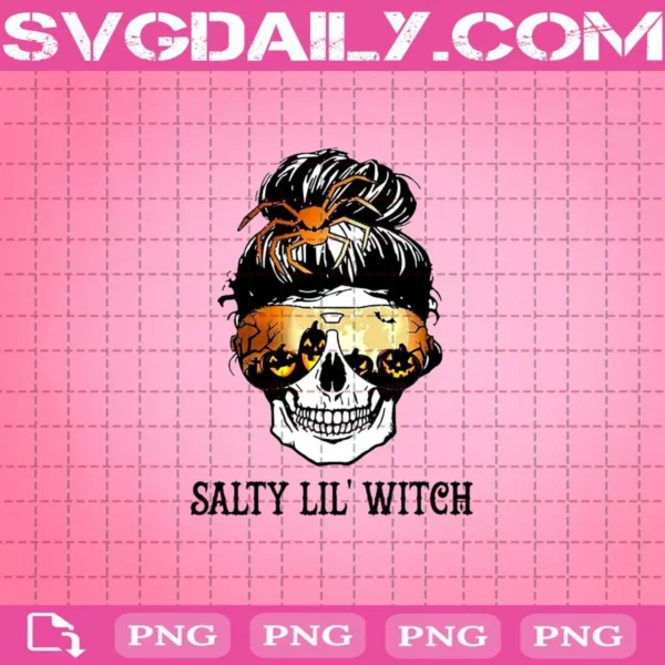 Skull Salty lil’ Witch Png