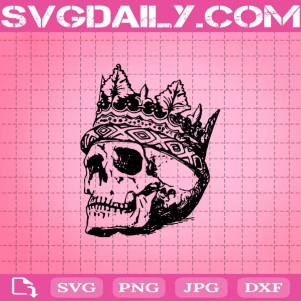Skull Wearing Crown Svg