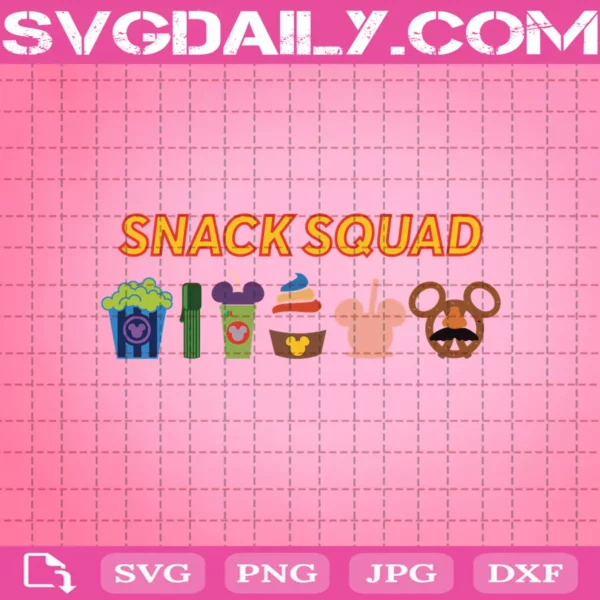 Snack Squad Svg, Disney Snacks Svg