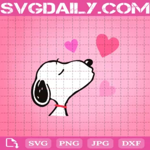 Snoopy Face Heart Svg