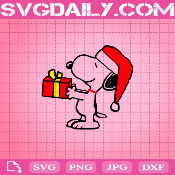 Snoopy Gift Christmas Svg