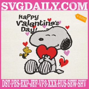 Snoopy Happy Valentine's Day Embroidery Files