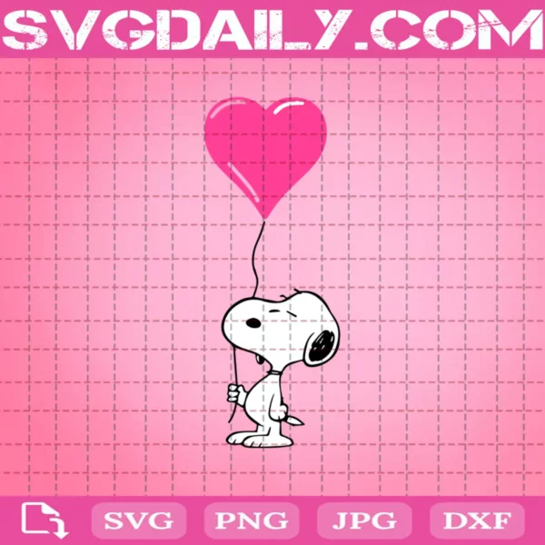 Snoopy Love Balloons Svg