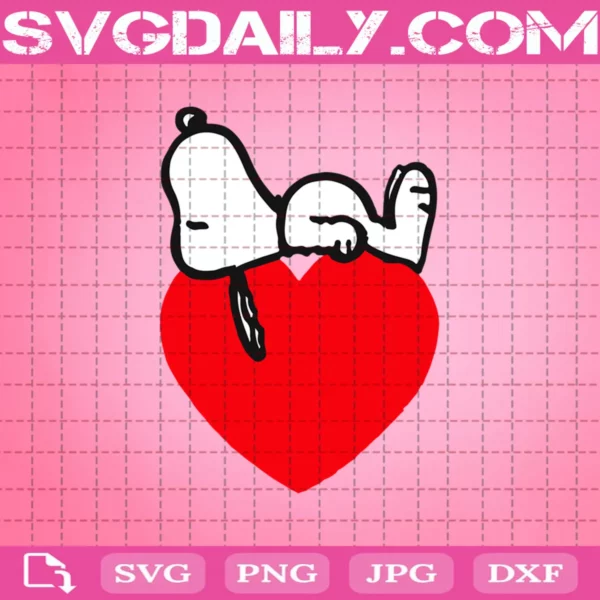 Snoopy Love Heart Svg