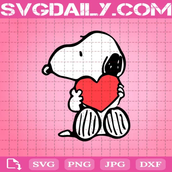 Snoopy Love Svg, Snoopy Love Heart Svg