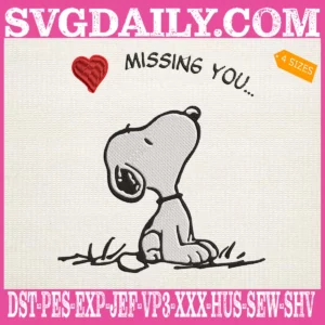 Snoopy Missing You Embroidery Files
