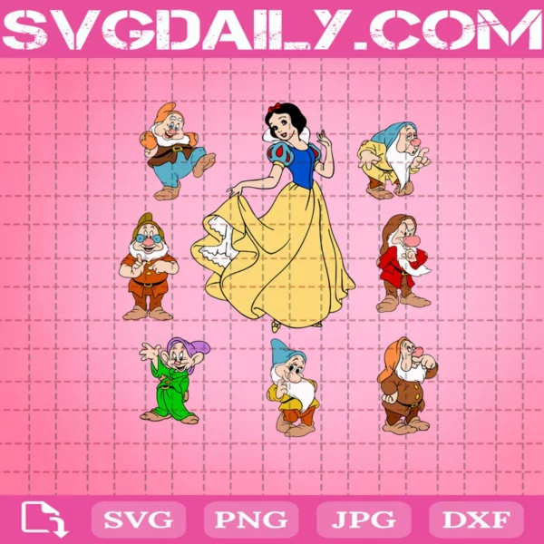 Snow White And The Seven Dwarfs Svg
