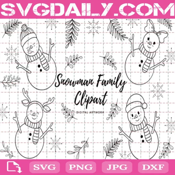 Snowman Family Bundle Svg Free