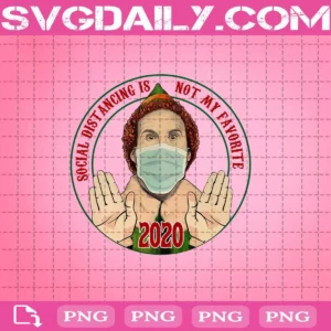 Social Distancing Is Not My Favorite 2020 Funny Elf Wearing Mask Png