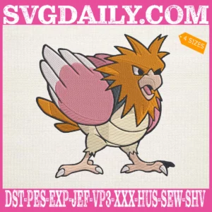 Spearow Pokemon Embroidery Design