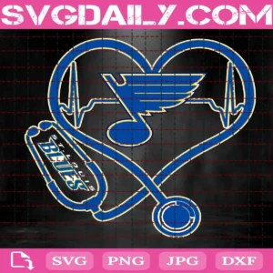 St. Louis Blues Heart Stethoscope Svg