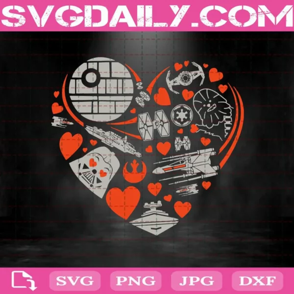 Star Wars Valentine'S Day Heart Galaxy Svg