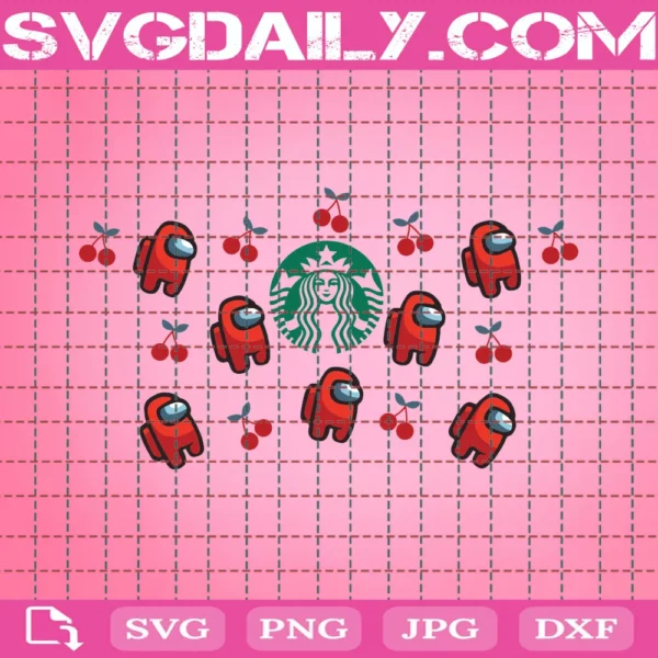 Starbucks Full Wrap Among Us Cherry Svg